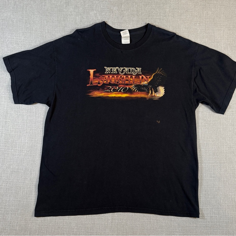 2010 Laughlin River Run Nevada Eagle “Thunder on the Strip” Biker T-Shirt XL